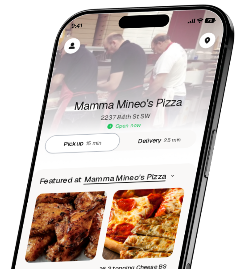 Mamma Mineo's Pizza app preview
